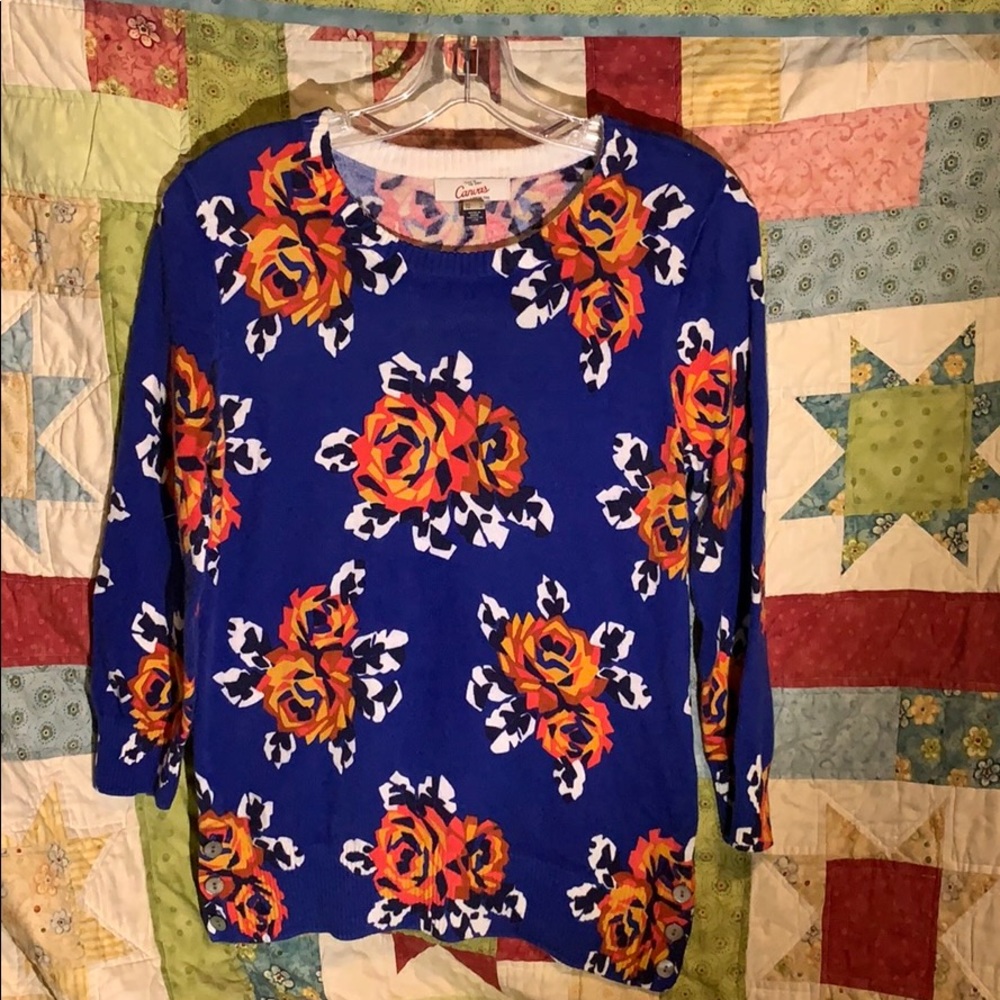 Vibrant floral sweater